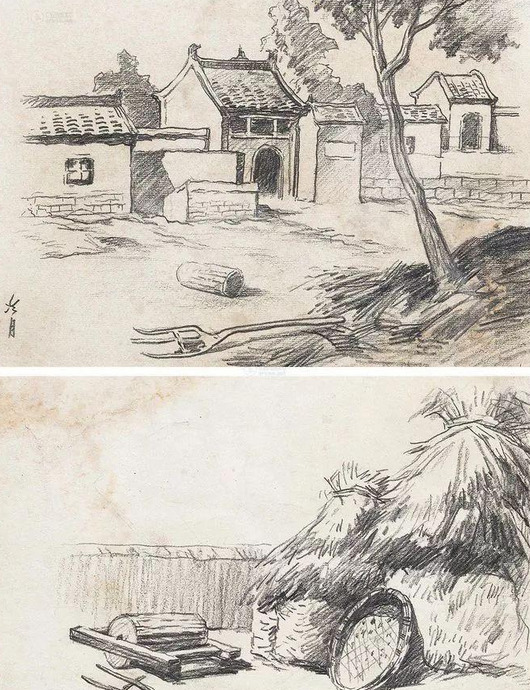 风景素描临摹图片【速写风景素描临摹图高清】