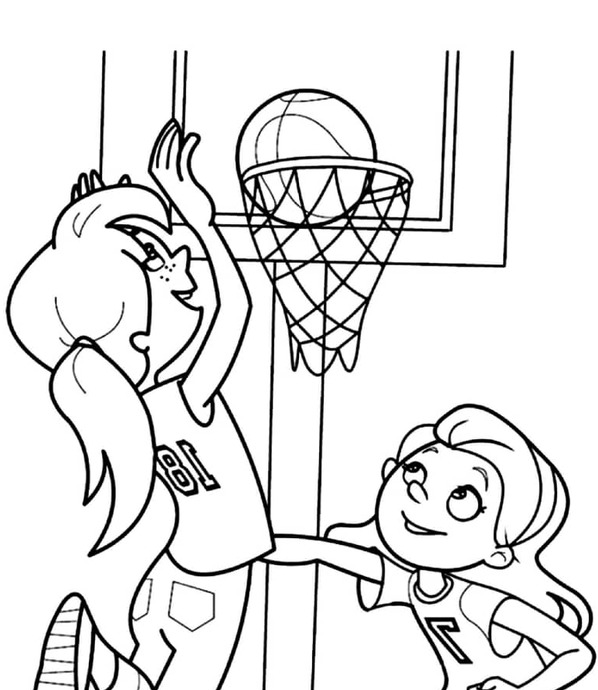 篮球简笔画 少女图片