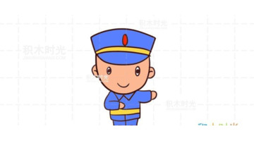 可爱的Q版警察简笔画【可爱的q版警察抓贼卡通】