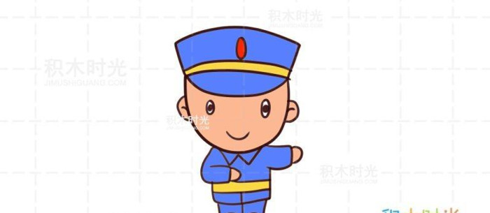 可愛的q版警察簡筆畫【可愛的q版警察抓賊卡通】