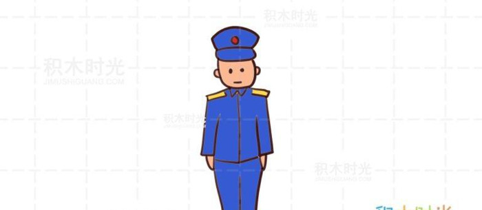 可爱的Q版警察简笔画【可爱的q版警察抓贼卡通】