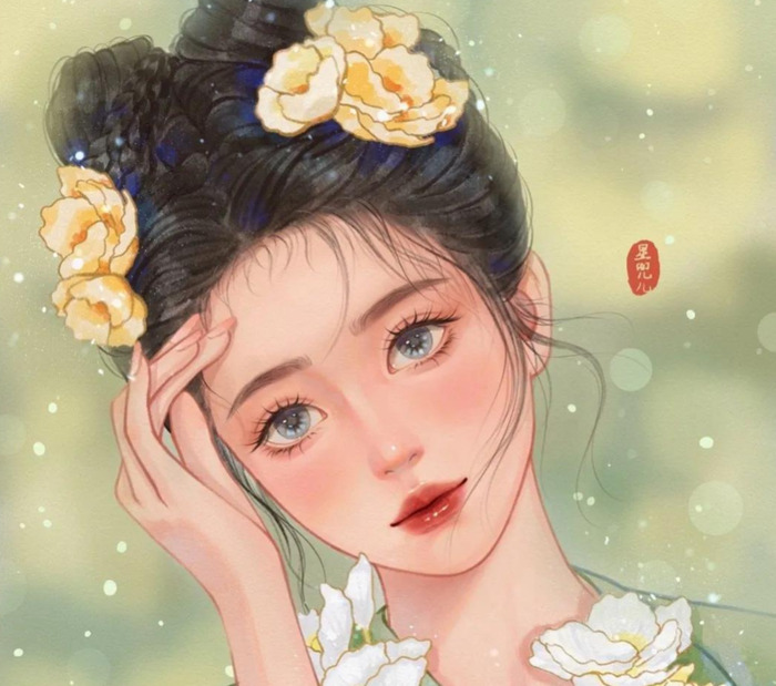 插画头像 古风女生【插画头像女】