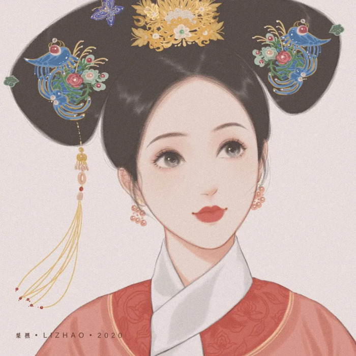 古风少女手绘插画头像【插画头像图片大全头像】