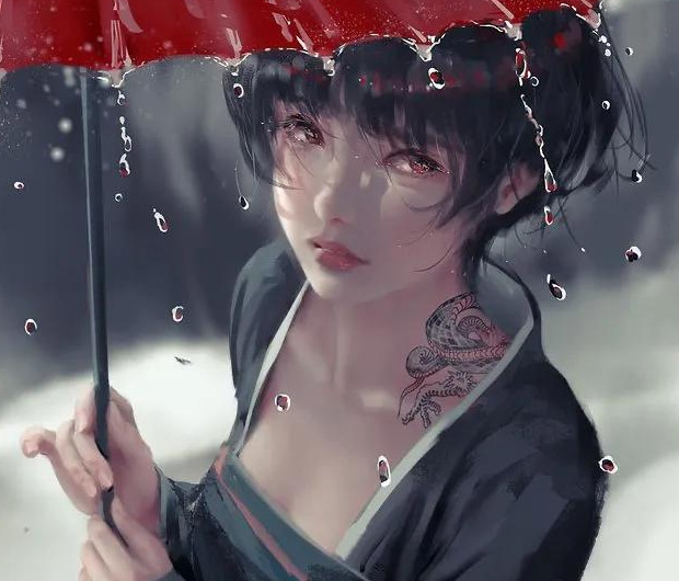 黑暗系女生插画头像【插画头像女高冷】