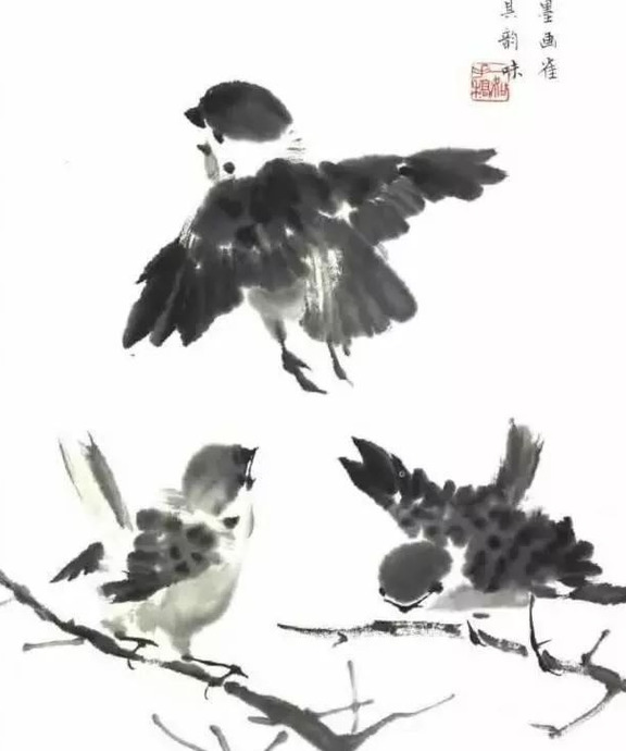 国学技法——麻雀画法详解【学习麻雀的画法步骤】