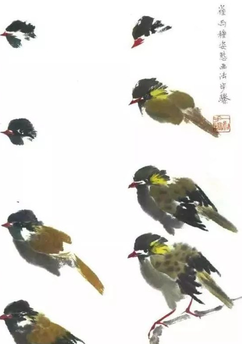 国学技法——麻雀画法详解【学习麻雀的画法步骤】