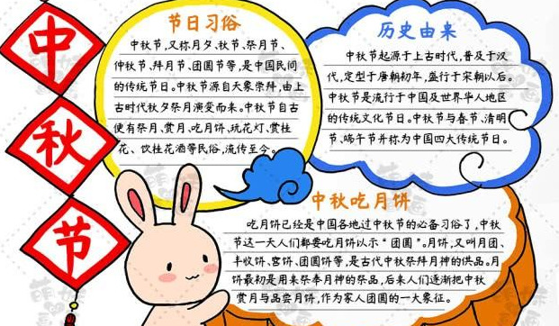 中秋节手抄报图片【中秋节手抄报模板好看】