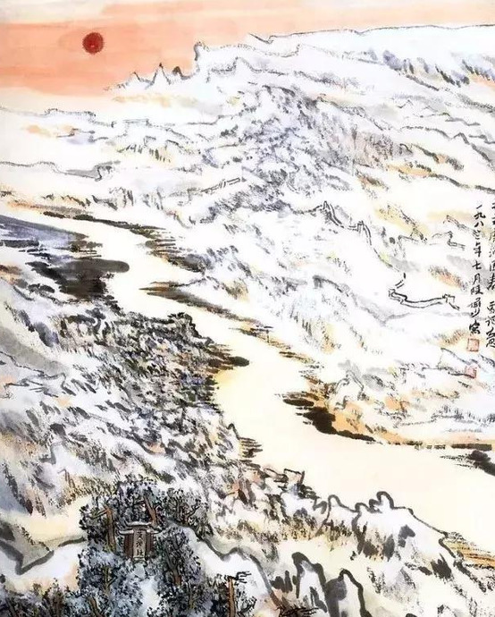 陆俨少绘画技巧【风，雪，雨，雾丝的画法】