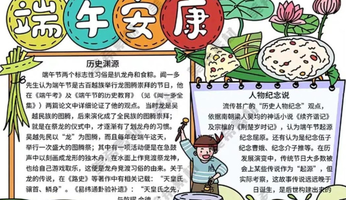 手抄报端午节【端午节手抄报模板 文字内容】