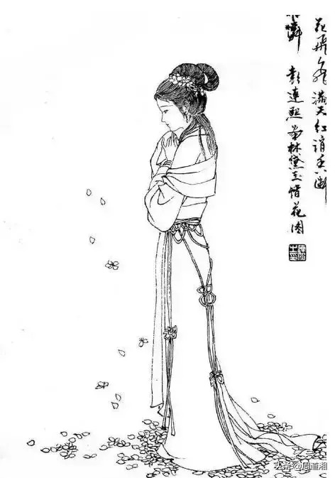 古风美人白描线稿素材【古风人物五官画法】