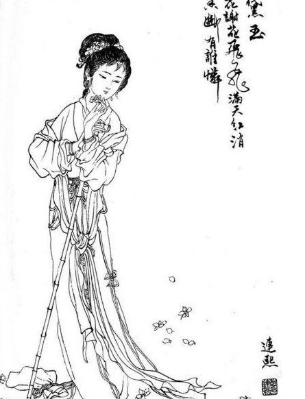 古风美人白描线稿素材【古风人物五官画法】