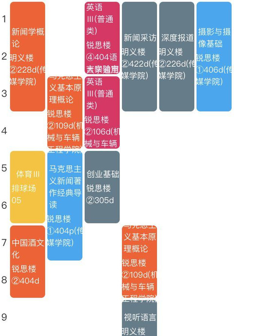 各大高校专业的课程表【“课程表”分类，辨别你是哪种大学生】