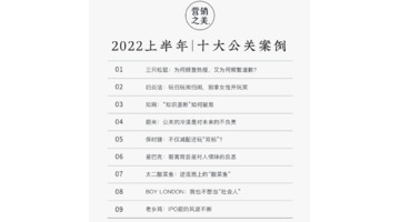 2022上半年十大公关事件【2022上半年十大公关案例】