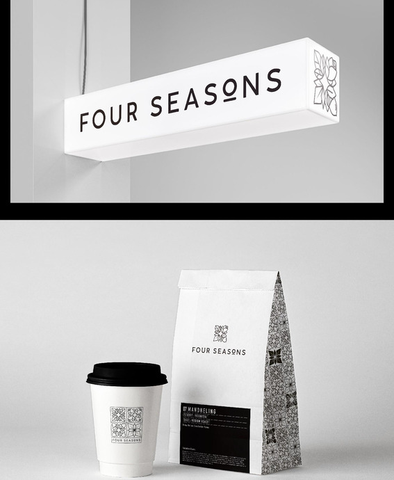 茶饮Logo设计——FOUR SEASONS【茶馆logo设计】