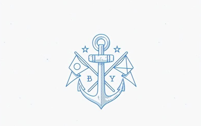 深邃的海洋元素标志设计【海洋logo设计】