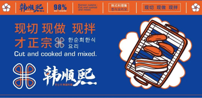 韩顺熙料理——韩式料理logo设计案例【餐饮料理logo设计】