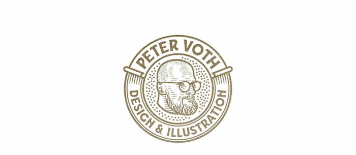 设计师Peter Voth的板画风人物形象创意LOGO设计欣赏