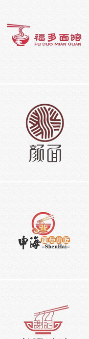 一组面馆LOGO合集，同样的元素不同的玩法【面馆logo设计技巧】