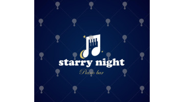 Starry night&mdash;钢琴音乐主题餐吧LOGO设计【音乐主题logo设计】