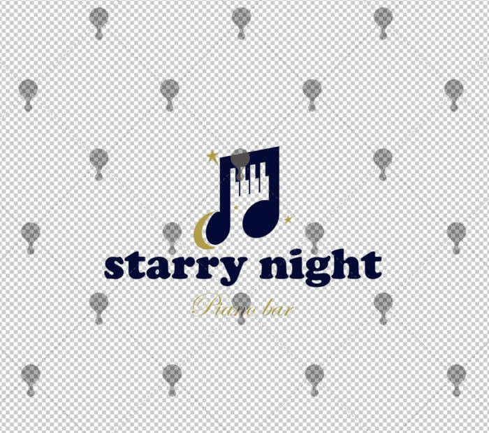 Starry night—钢琴音乐主题餐吧LOGO设计【音乐主题logo设计】