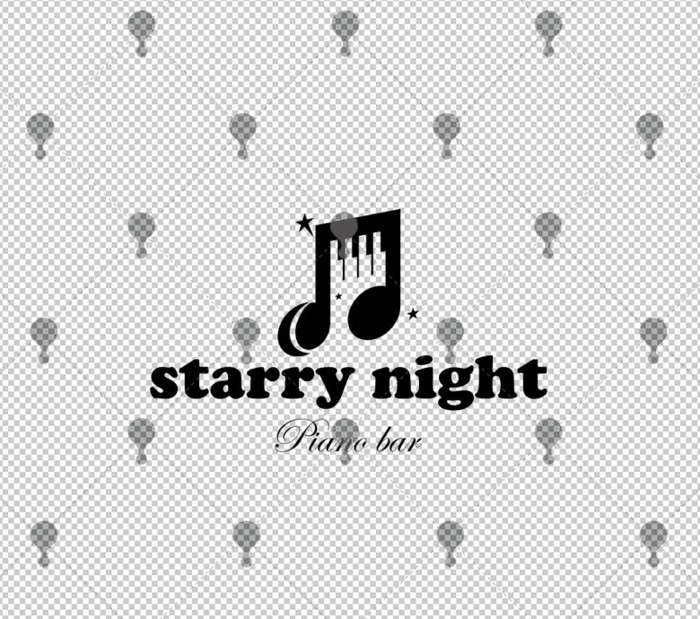 Starry night—钢琴音乐主题餐吧LOGO设计【音乐主题logo设计】