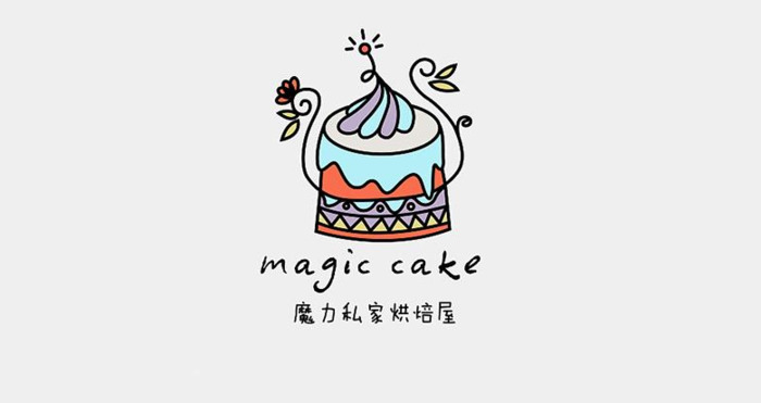 Magic cake—生动形象的烘焙品牌logo设计【烘焙蛋糕主题logo设计】