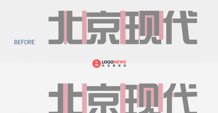 北京现代推出扁平化新LOGO，同时还设计了新字标【北京现代新LOGO图片】