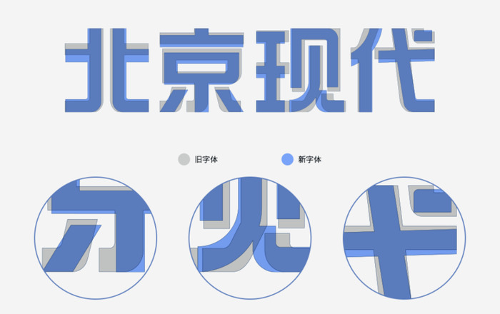 北京现代推出扁平化新LOGO，同时还设计了新字标【北京现代新LOGO图片】