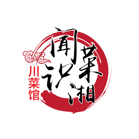 聞菜識湘川菜館logo設計