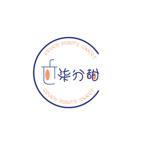 柒分甜logo设计