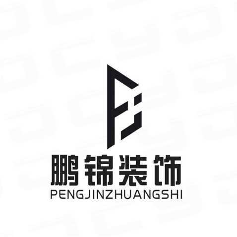 鹏锦装饰logo设计