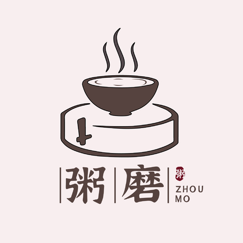 粥磨logo设计