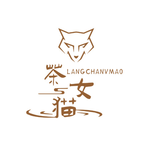 狼茶女猫logo设计