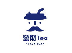 发财奶茶logo