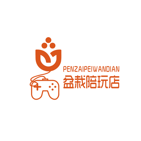 盆栽陪玩店logo设计