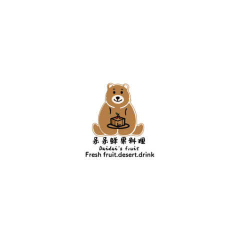 呆呆鲜果料理logo设计