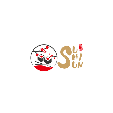 sushi sun寿司logo设计