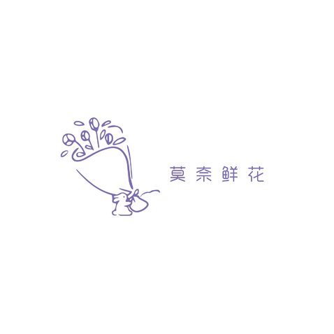 莫奈鲜花logo设计