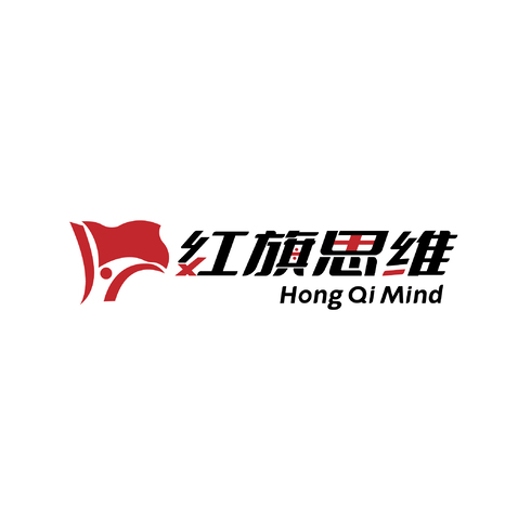 红旗思维logo设计