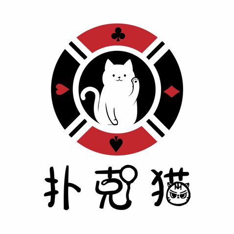 扑克猫logo设计