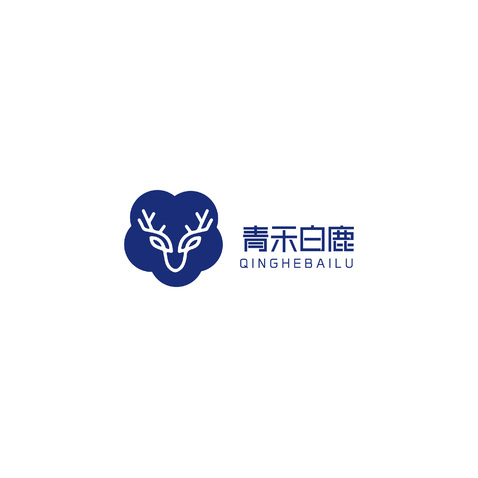 青禾白鹿logo设计