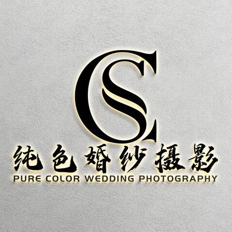 纯色婚纱摄影logo设计