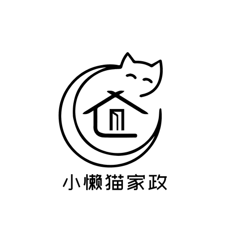 小懒猫家政logo设计