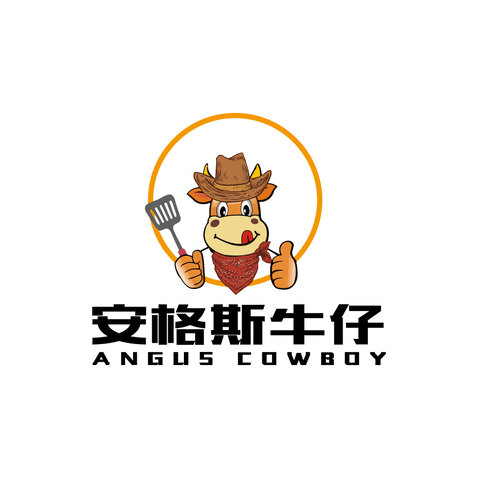 安格斯牛仔logo设计