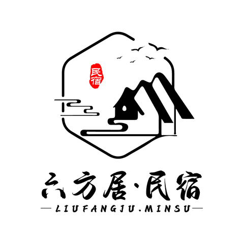 六方居民宿logo设计