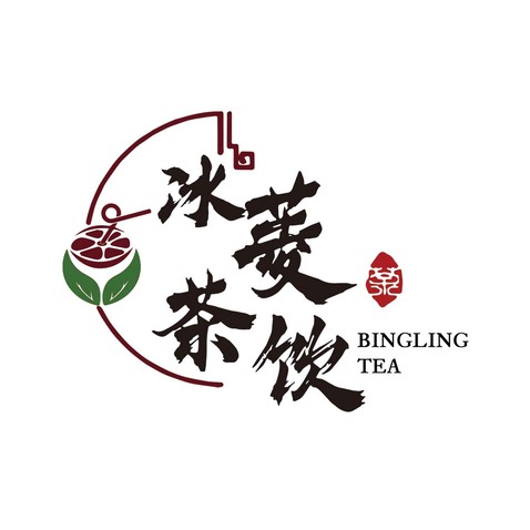 冰菱茶饮logo设计