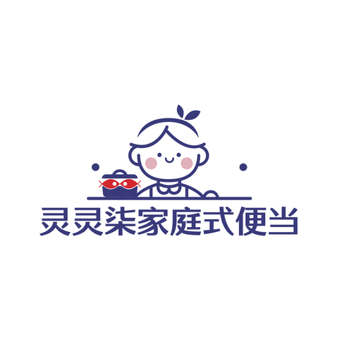 灵灵柒家庭式便当logo设计