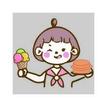 小女孩车轮饼冰淇淋