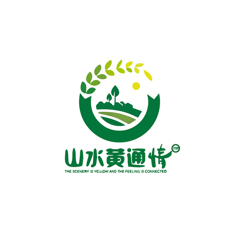 山水黄通情logo设计