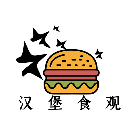 汉堡食观logo设计